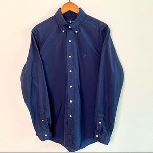 Ralph Lauren Blue Custom Fit Button Down Shirt